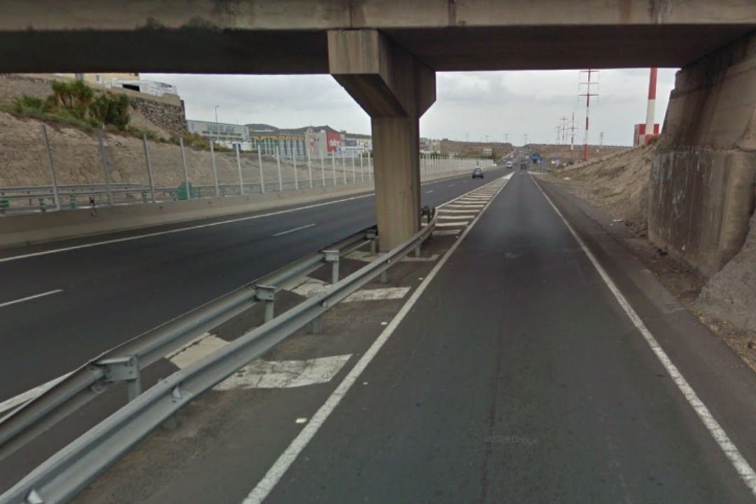 Zona del atropello en la TF-1