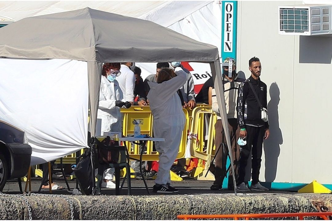 Recepción de inmigrantes en Arguineguín / ARCHIVO