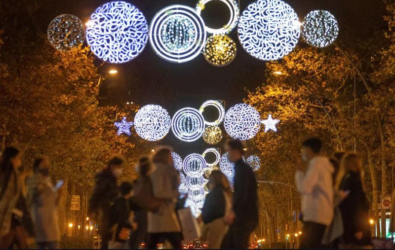 navidad calle mascarilla