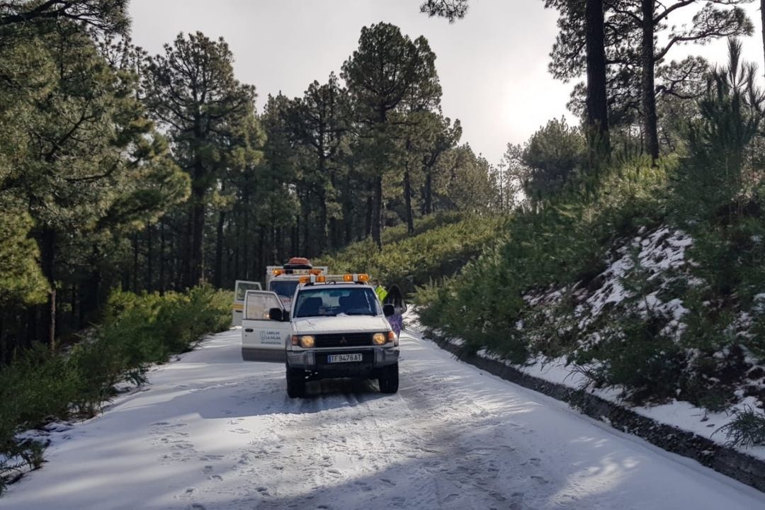 carretera roque de los muchachos la palma nieve