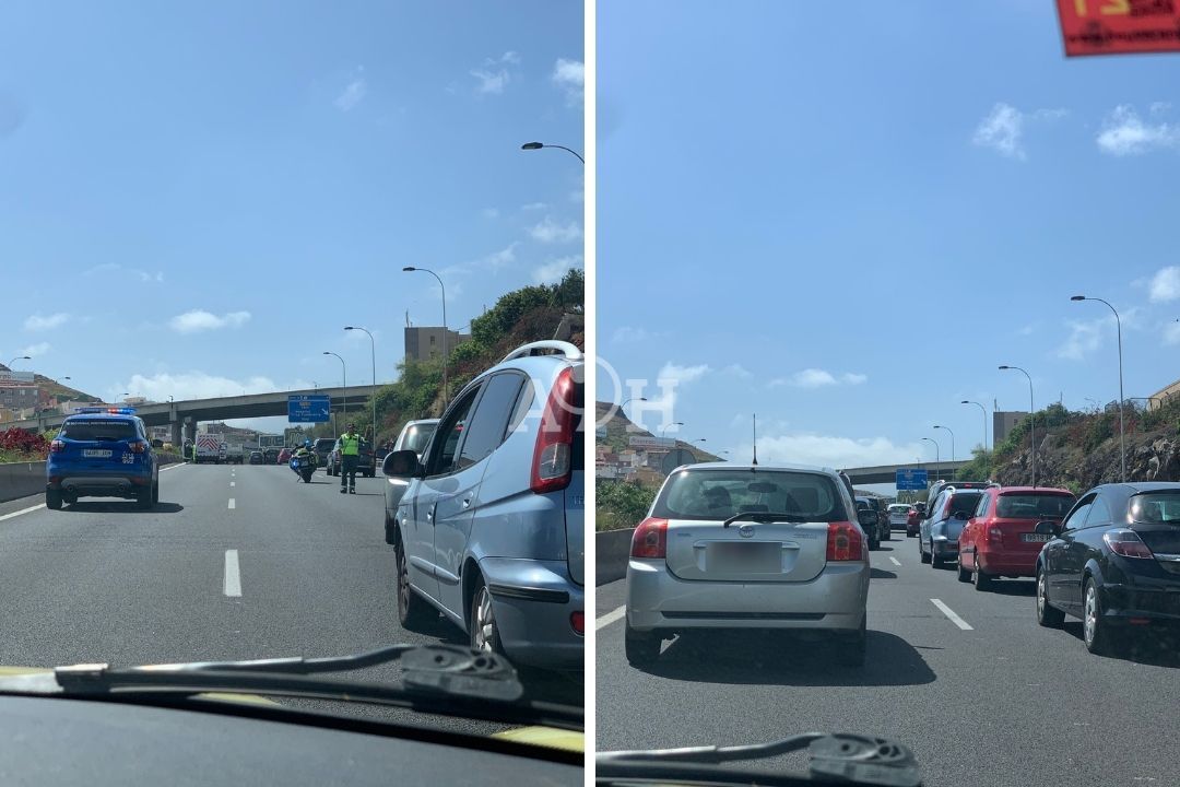 Atasco en la TF-5 por un accidente. / ARCHIVO