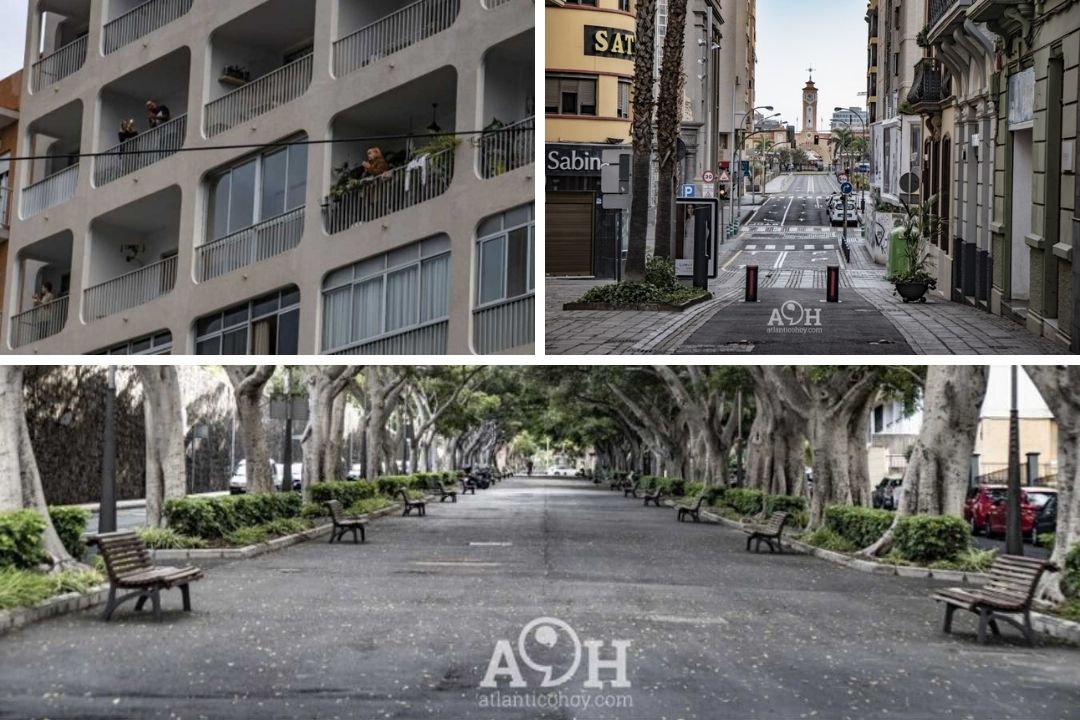 Calles vacías tras la declaración del estado de alarma y comienzo del confinamiento por la COVID-19