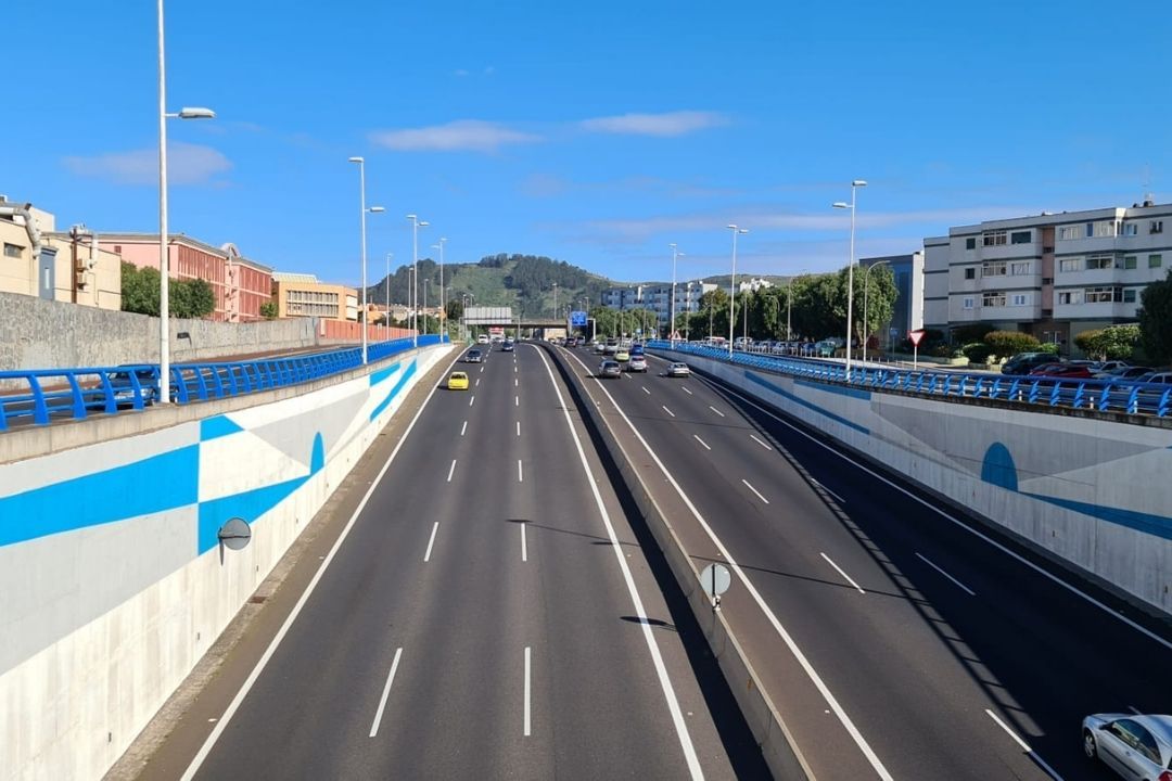 La rotonda del Padre Anchieta es uno de los puntos para acceder desde la autopista TF-5 al centro de La Laguna 