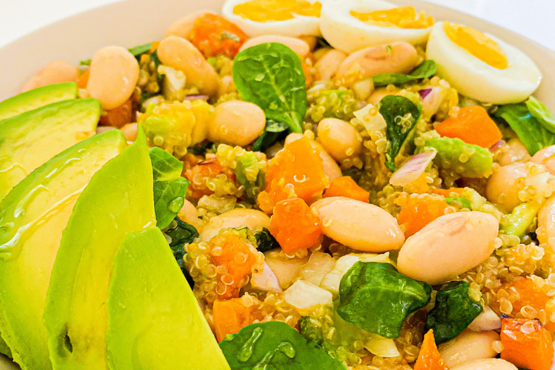 Ensalada quinoa y judías