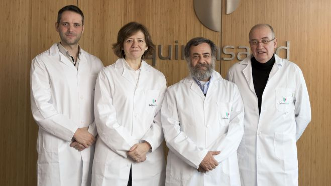 Juan Castro, Carme Ares, Alejandro Mazal y Raymond Miralbell, equipo médico del Centro de Protonterapia de Quirónsalud