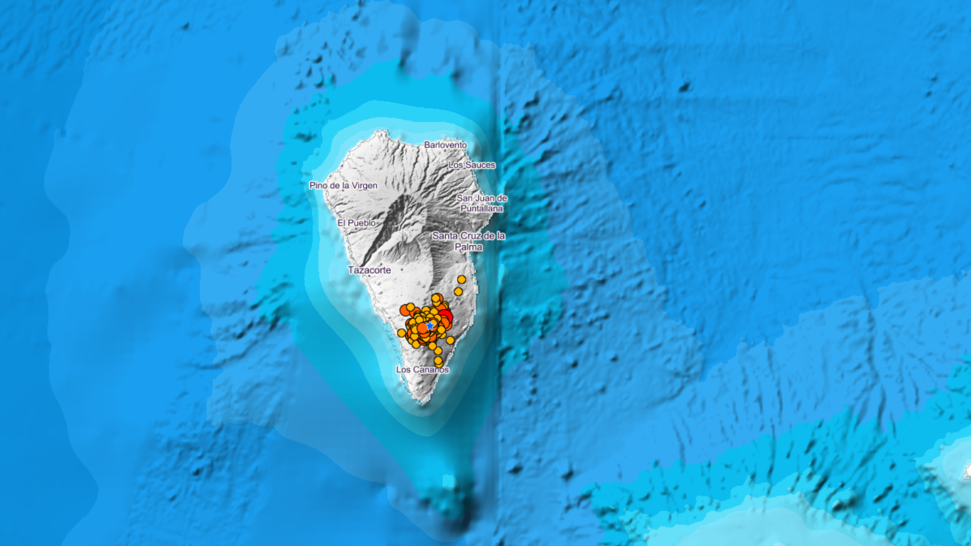 Seísmos en La Palma en las últimas horas . / Instituto Geográfico Nacional