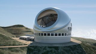 Maqueta gráfica del TMT en La Palma. / Cedida