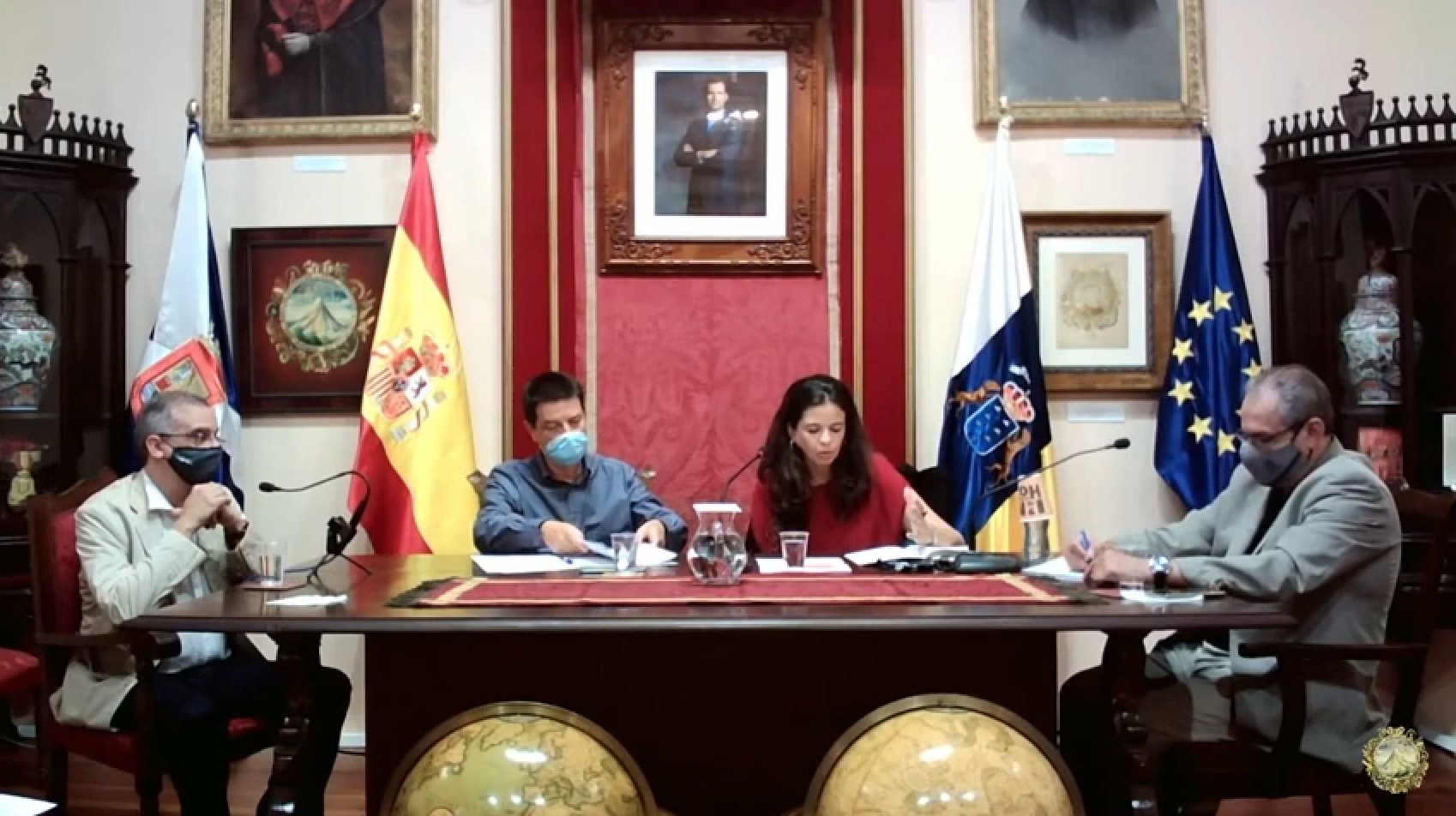De izquierda a derecha: José Alberto León, Luis Gutiérrez, Raquel Guanche y José Luis Delgado./ Real Sociedad Económica de Amigos del País de Tenerife.