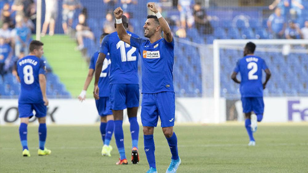 Ángel celebra el gol de la victoria del Getafe | Pablo Moreno (MARCA)