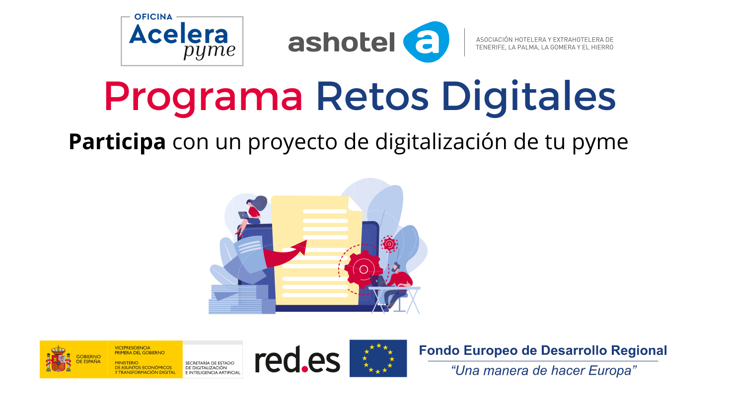 Cartel del programa de 'Retos Digitales' que realiza la Oficina Acelera Pyme de Ashotel. / Cedida