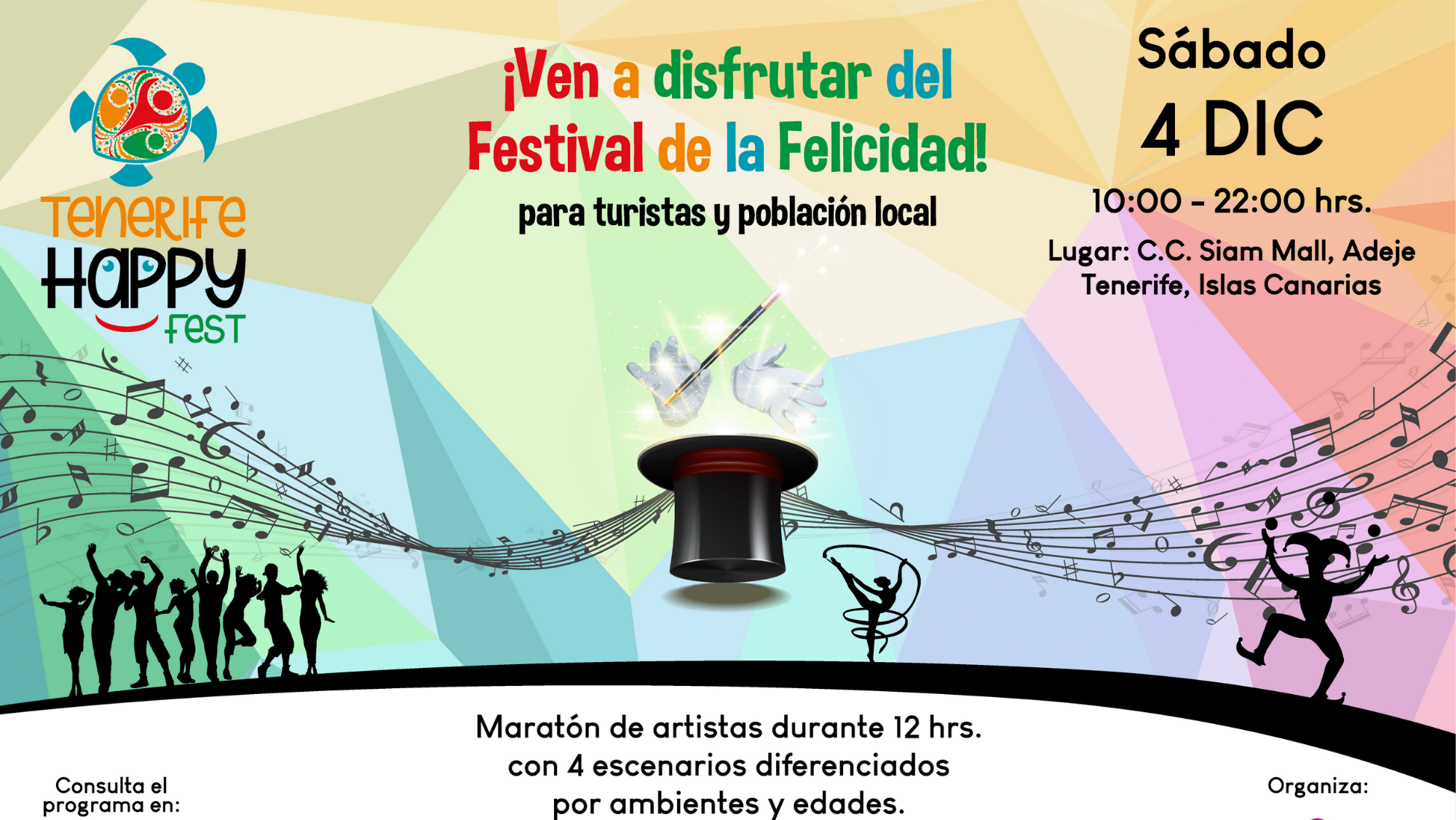 Cartel del festival Happy Fest Tenerife. / Futurismo Canarias 