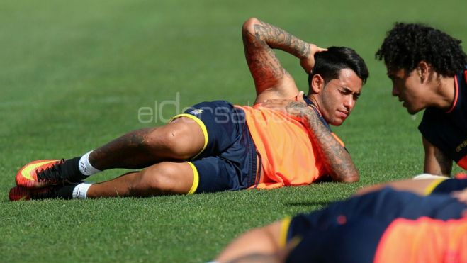Sergio Araujo, 'El Chino', durante un entrenamiento en su etapa de la UD Las Palmas. / AH
