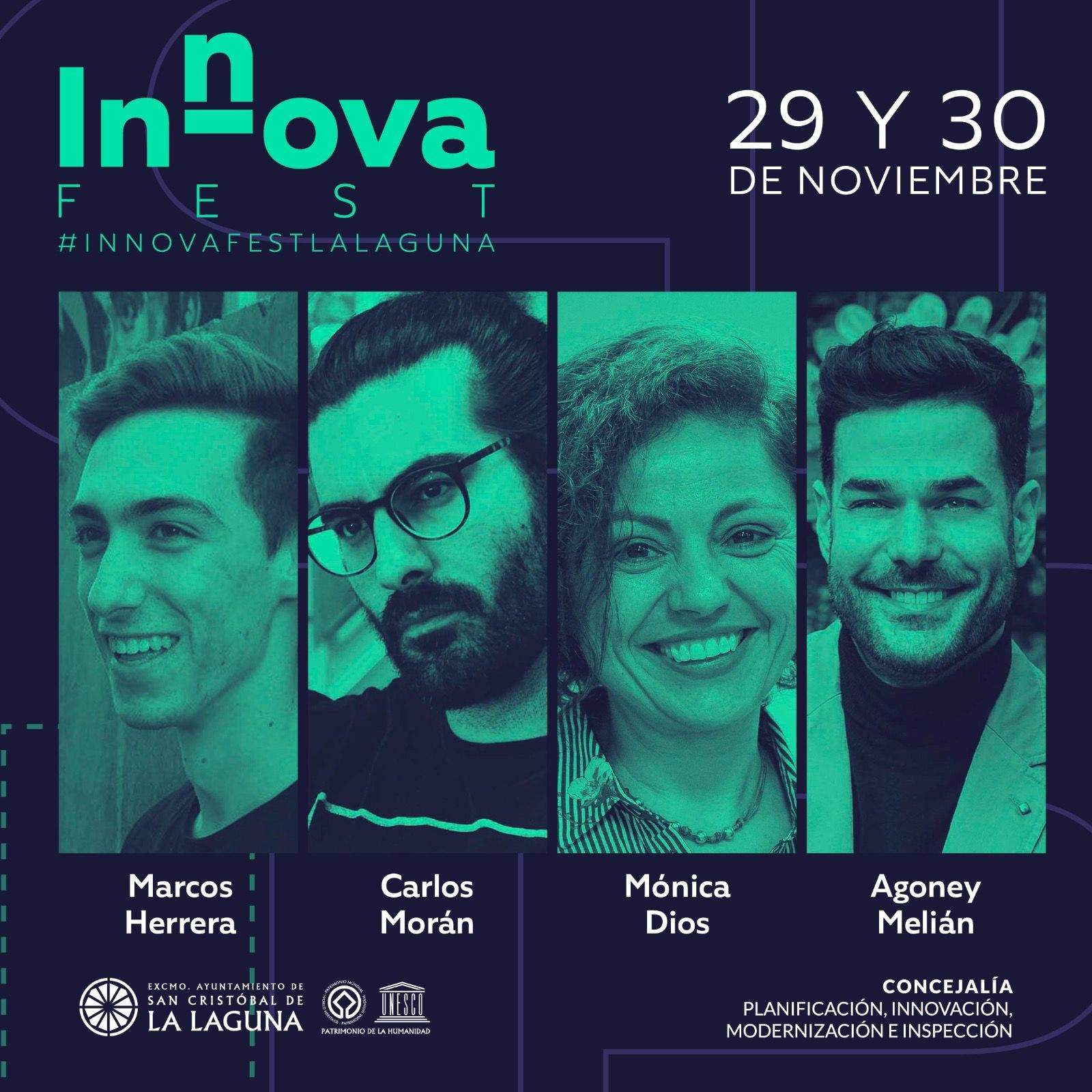 Cartel de participantes en el Innova Fest, que se celebrará en La Laguna. / Cedida