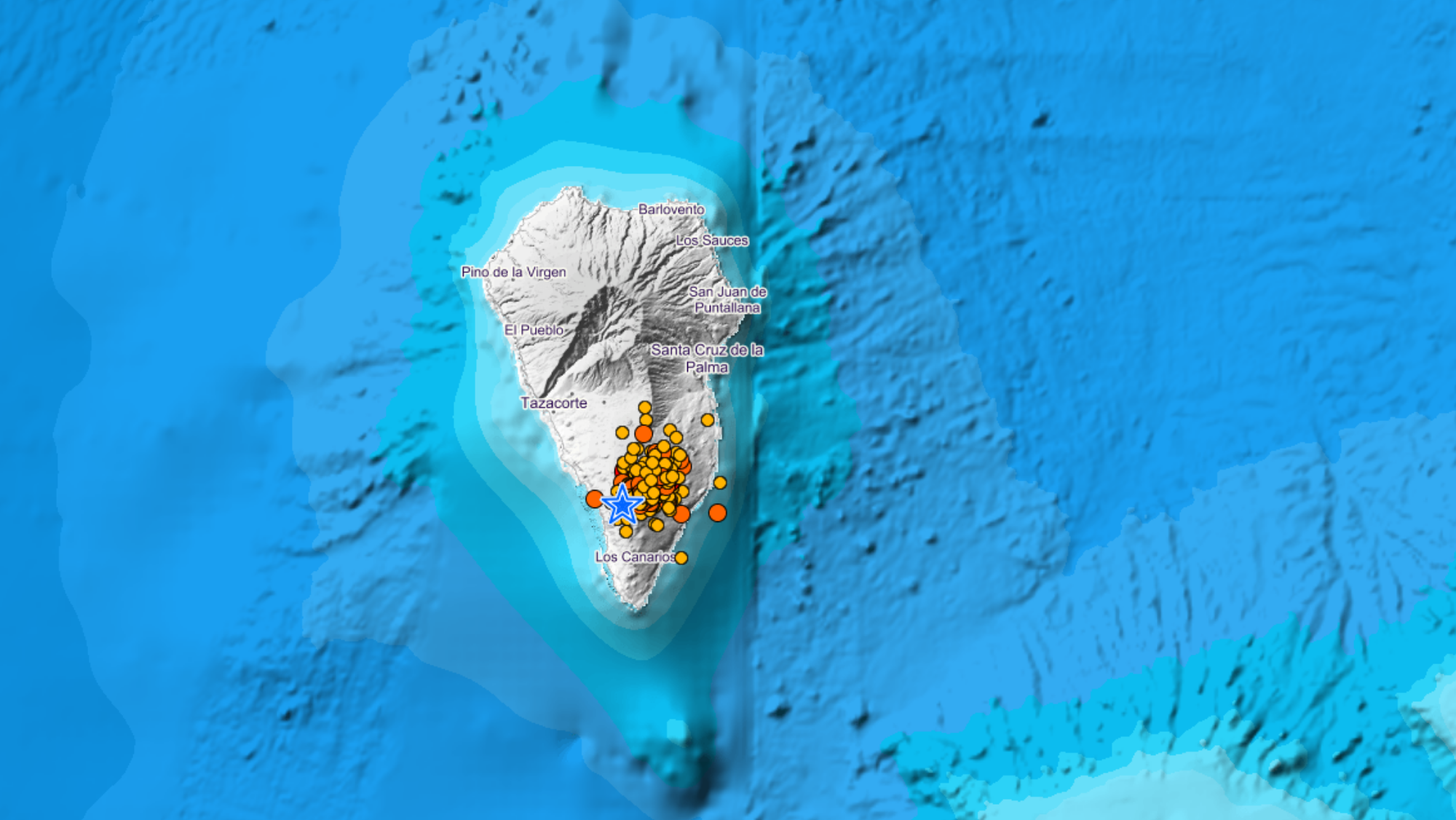 Últimos terremotos registrados en La Palma. / IGN