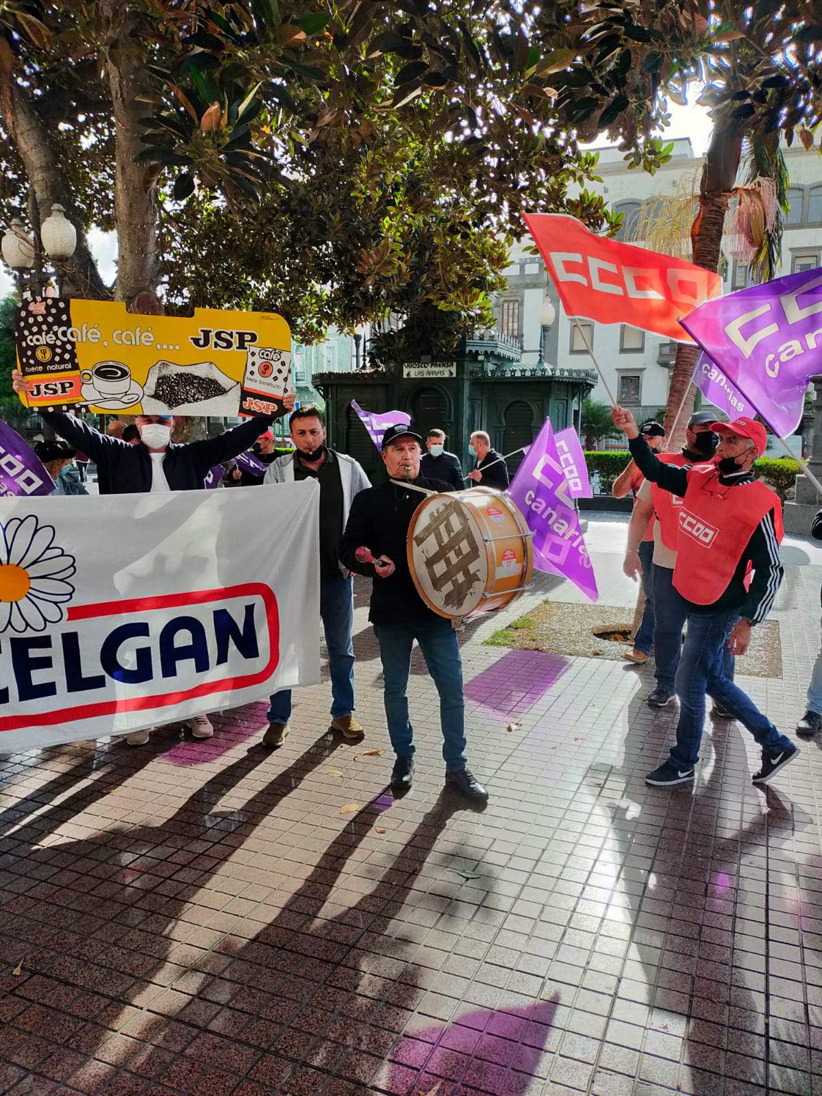 Los empleados de JSP se concentran en Las Palmas./ Cedida.