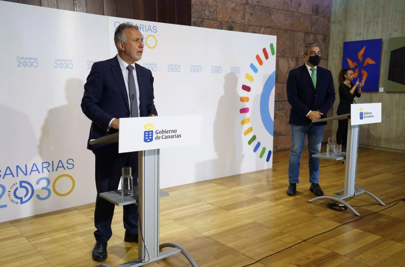 El presidente de Canarias, Ángel Víctor Torres, y el vicepresidente, Román Rodríguez./ Gobierno de Canarias.