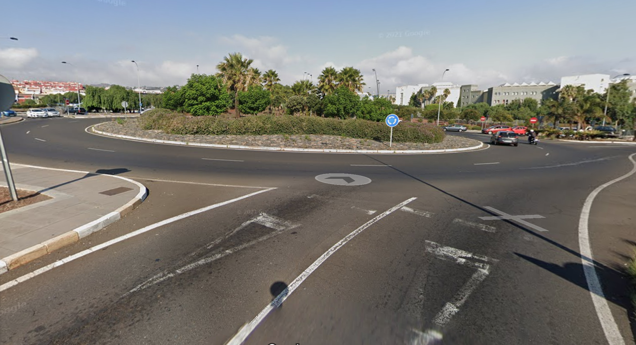 Rotonda del campus universitario de Guajara, en La Laguna./ Google drive.
