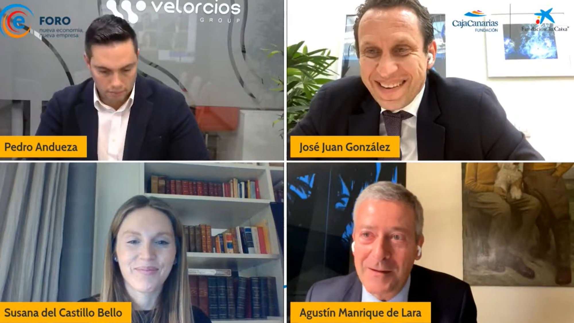 Momento del evento online Retos y perspectivas de la economía canaria ante el 2022. / Youtube