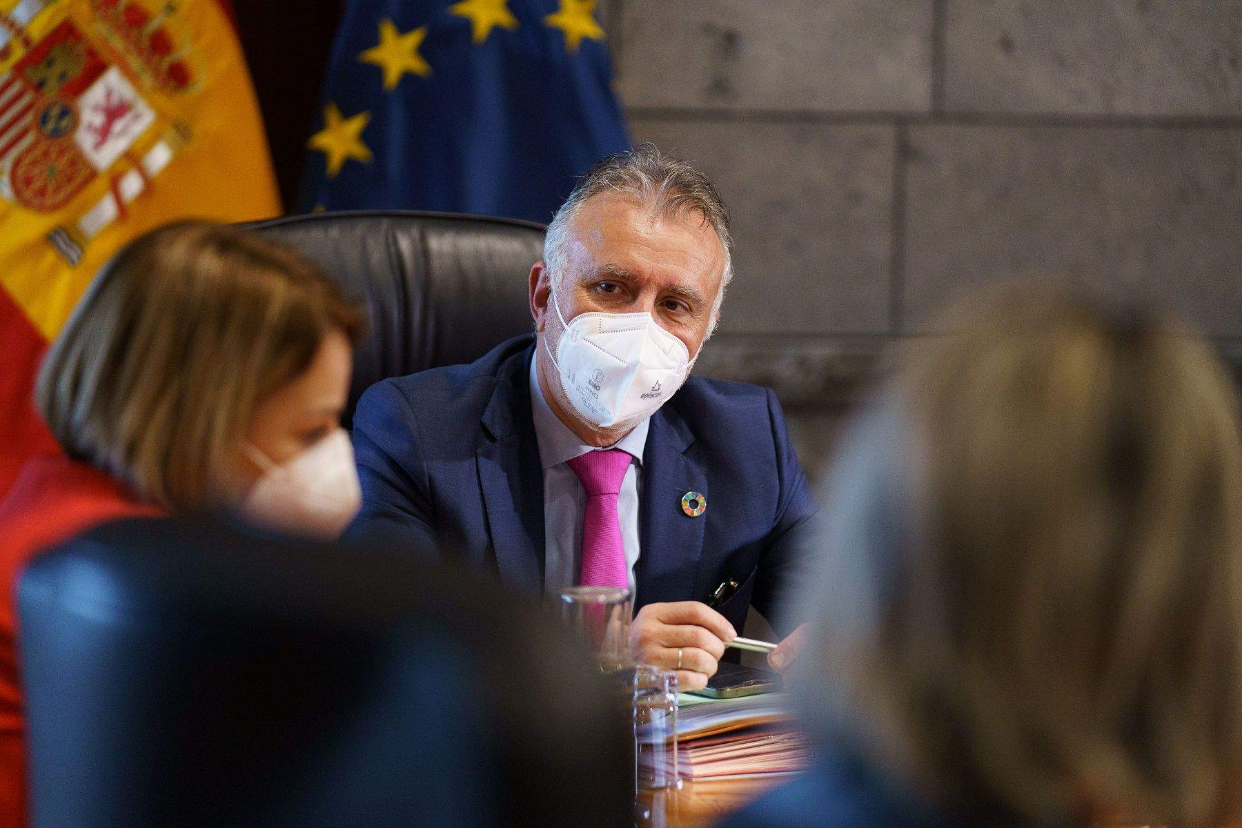 El presidente del Gobierno de Canarias, Ángel Víctor Torres, en Consejo de Gobierno./ tren