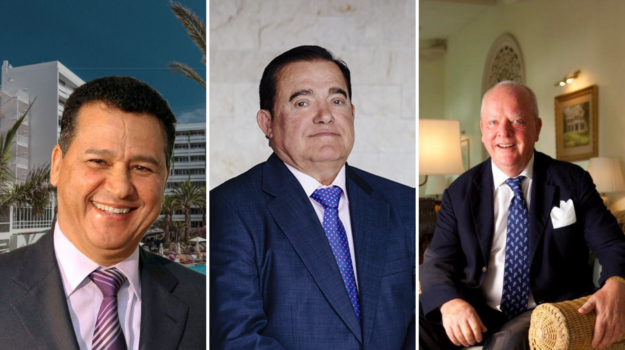 Eustasio López, Abraham Domínguez y Wolfgang Kiessling, tres de las mayores fortunas de Canarias./ AH.