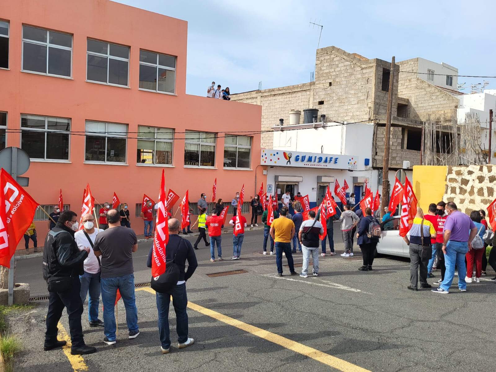 Manifestación de los trabajadores de Alsa-Guaguas Gumidafe. / CCOO