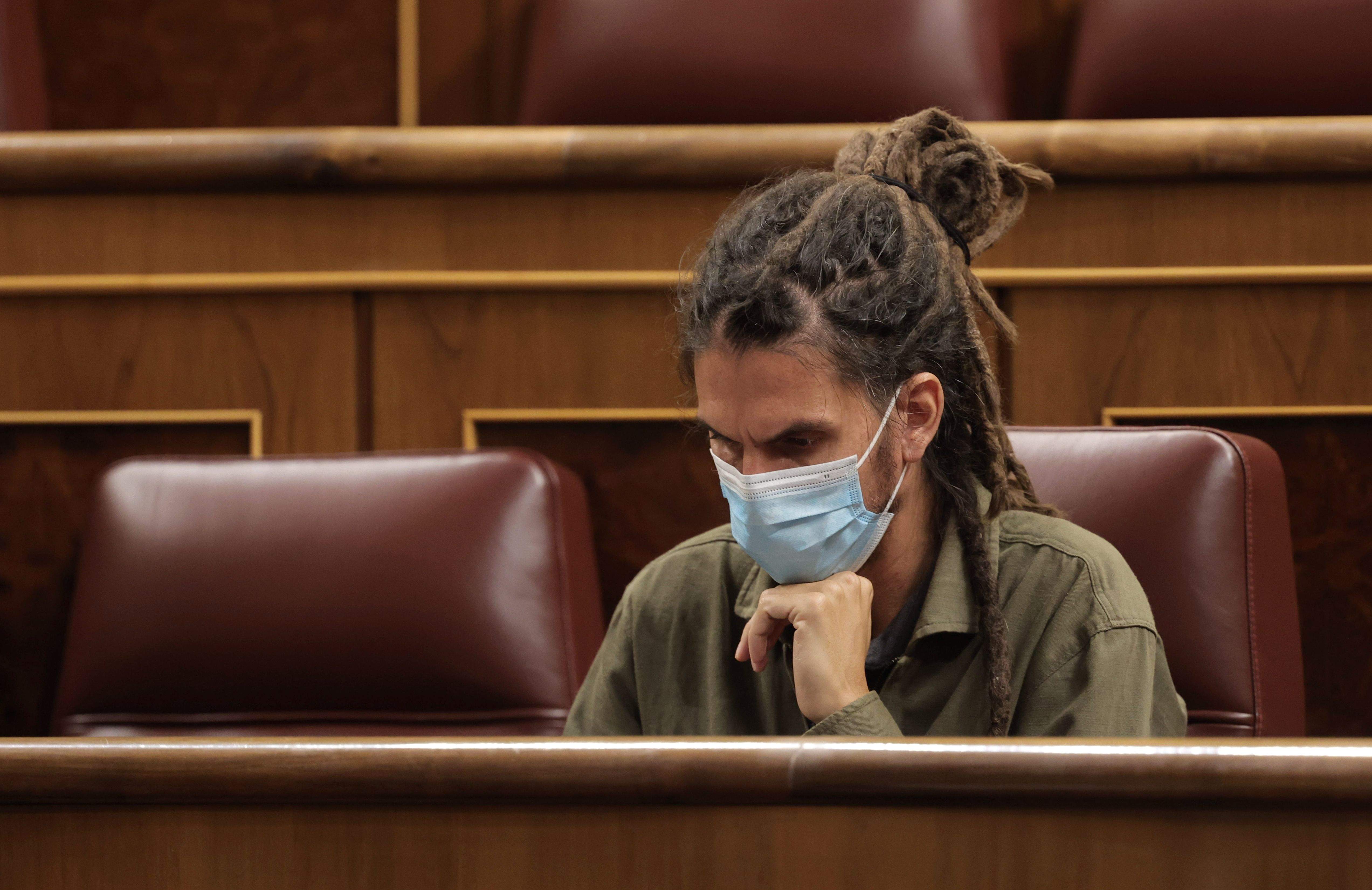 El exdiputado de Unidas Podemos por Canarias, Alberto Rodríguez, en el Congreso de los Diputados. / EUROPA PRESS