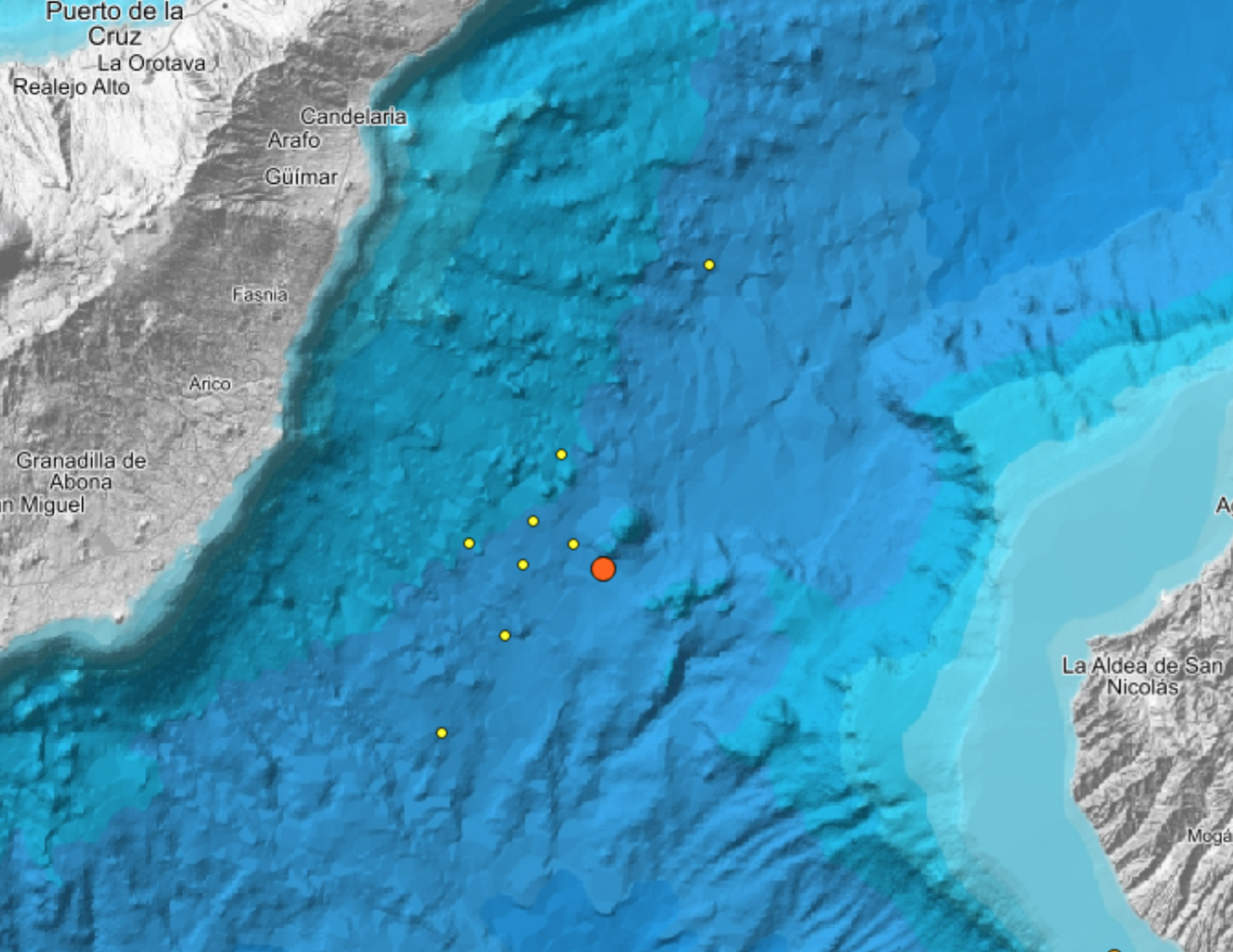 Zona del volcán de Enmedio, donde se localizó el terremoto./ Archivo