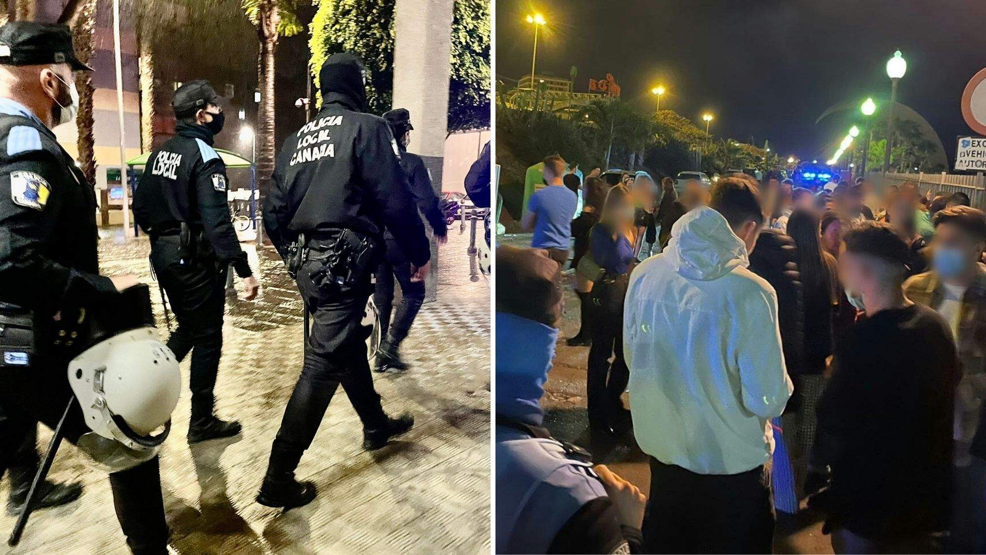 Cuerpos de seguridad en Tenerife evitan incidencias durante el fin de semana. / Montaje de imágenes de Policía Local de La Laguna y Santa Cruz
