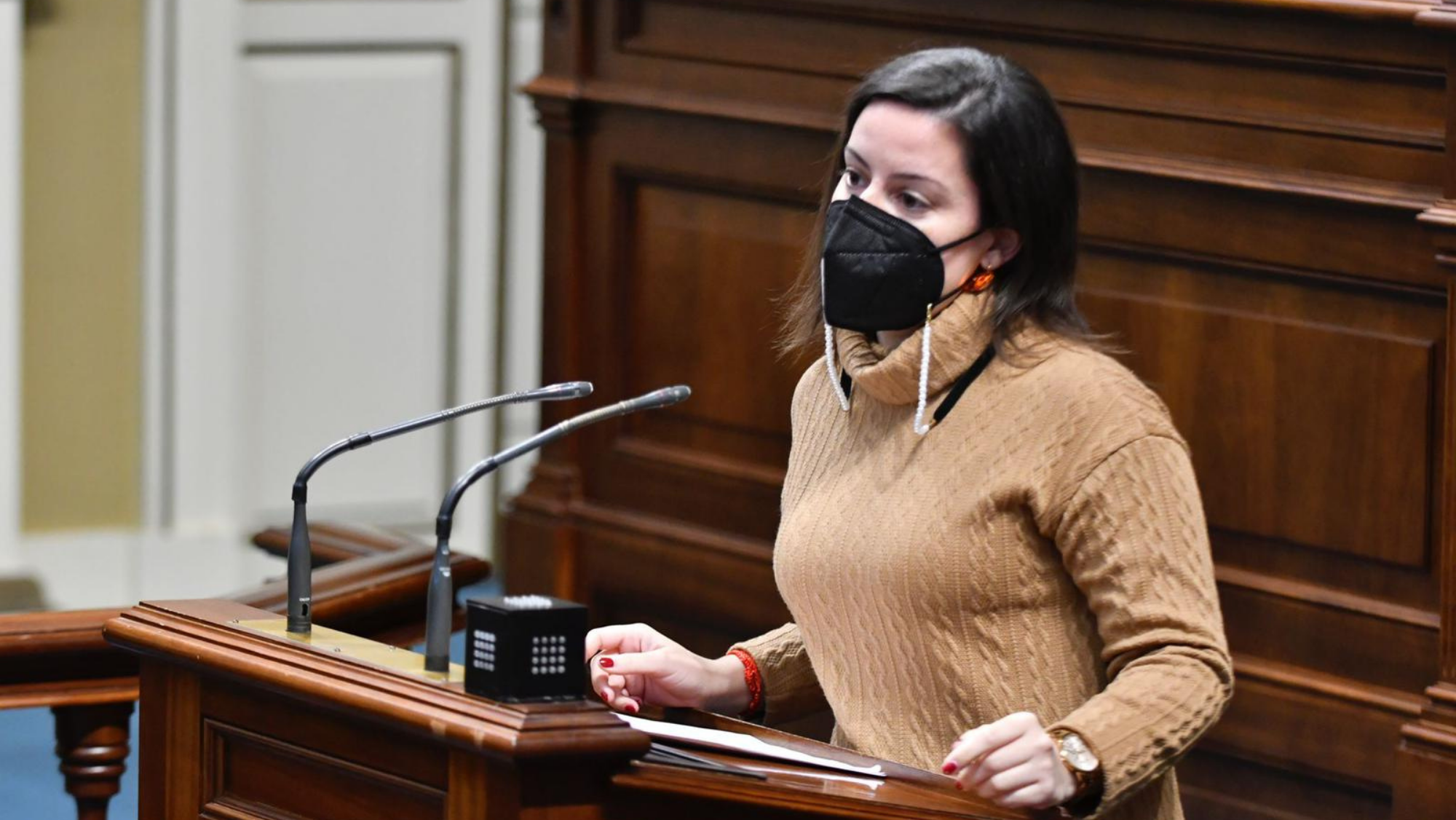 La consejera de Turismo del Gobierno de Canarias, Yaiza Castilla en el parlamento. / Gobierno de Canarias La consejera de Turismo del Gobierno de Canarias, Yaiza Castilla en el parlamento. / Gobierno de Canarias