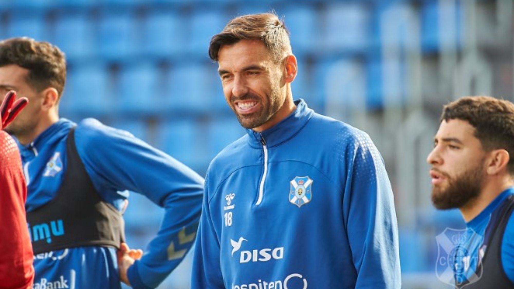 Enric Gallego en un entrenamiento del CD Tenerife. / CD Tenerife