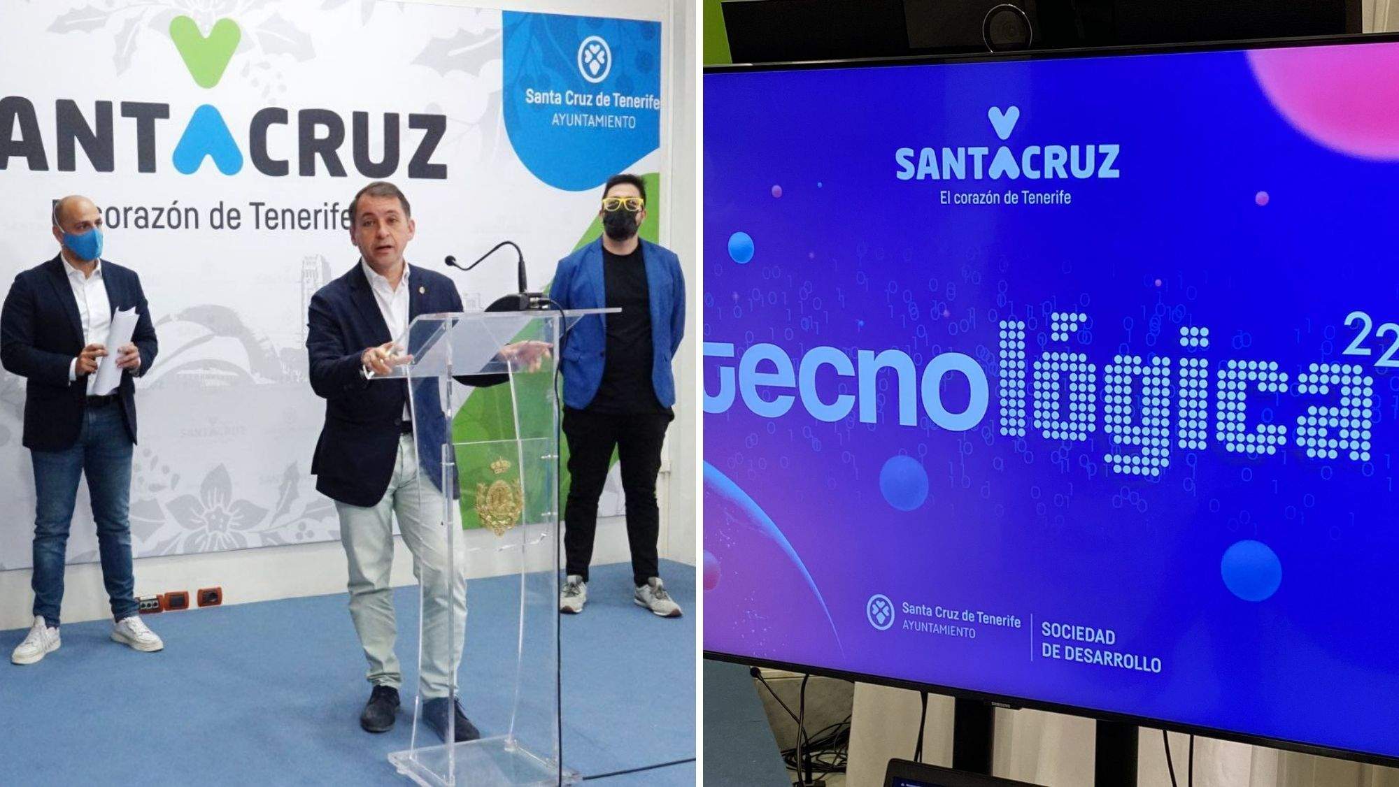 El alcalde de Santa Cruz de Tenerife, José Manuel Bermúdez, presenta Tecnológica Santa Cruz 2022. / AH