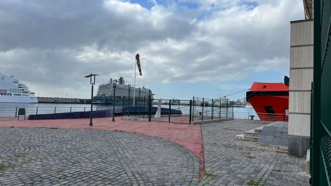 Espigon del antiguo Jet Foil en el que se va a situar la instalación de hidrógeno / Imagen cedida