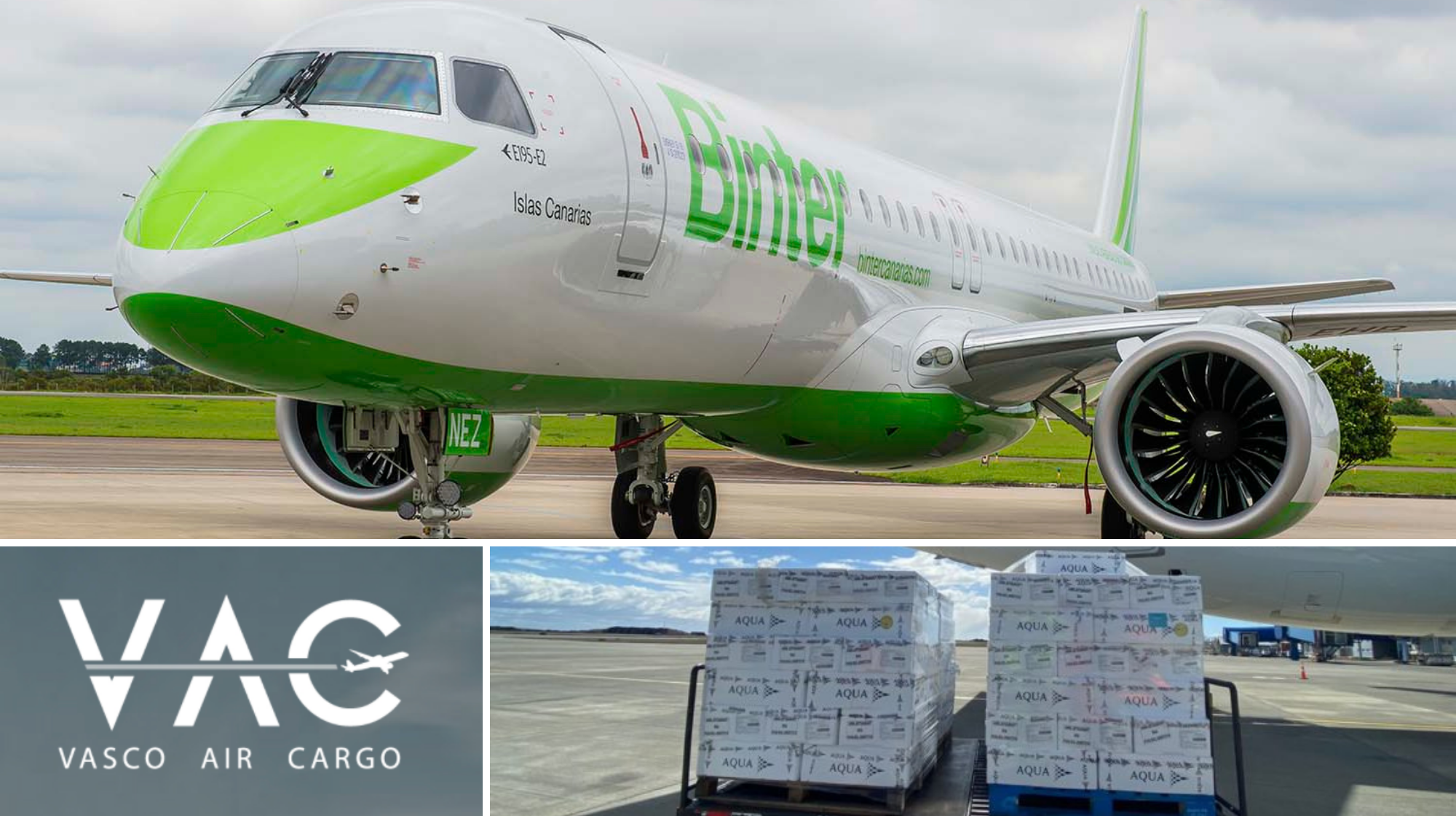 Nueva alianza entre la aerolínea canaria Binter y Vasco Air Cargo./ AH