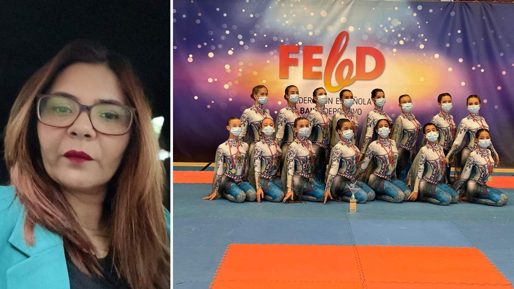 Loli Pérez y el grupo de baile 'Loli Pérez', del Carnaval de Santa Cruz de Tenerife. / Cedidas