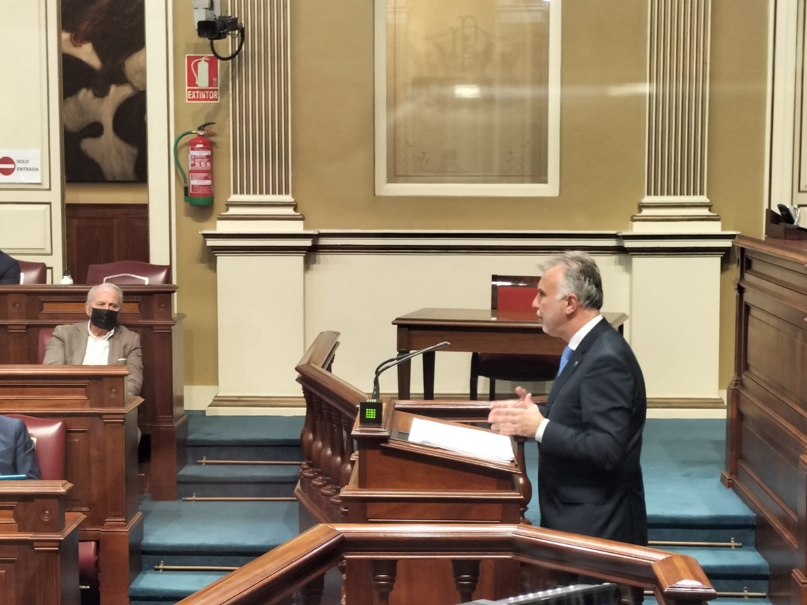 Ángel Víctor Torres durante el discurso del debate de la nacionalidad./ Atlántico Hoy