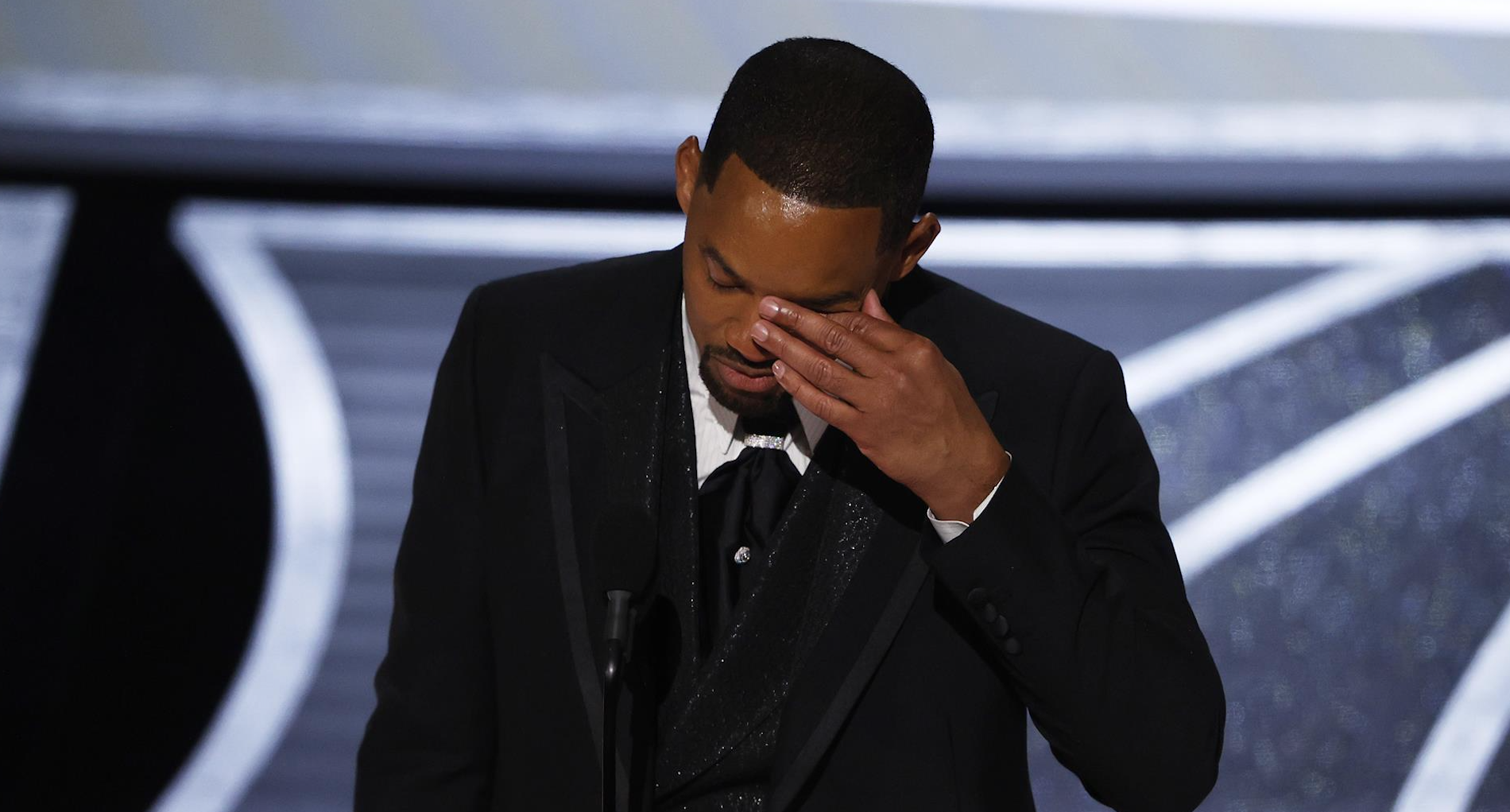 La emoción de un inexplicable Will Smith en la presente ceremonia de los Oscar, que coronó a CODA como mejor película del año./