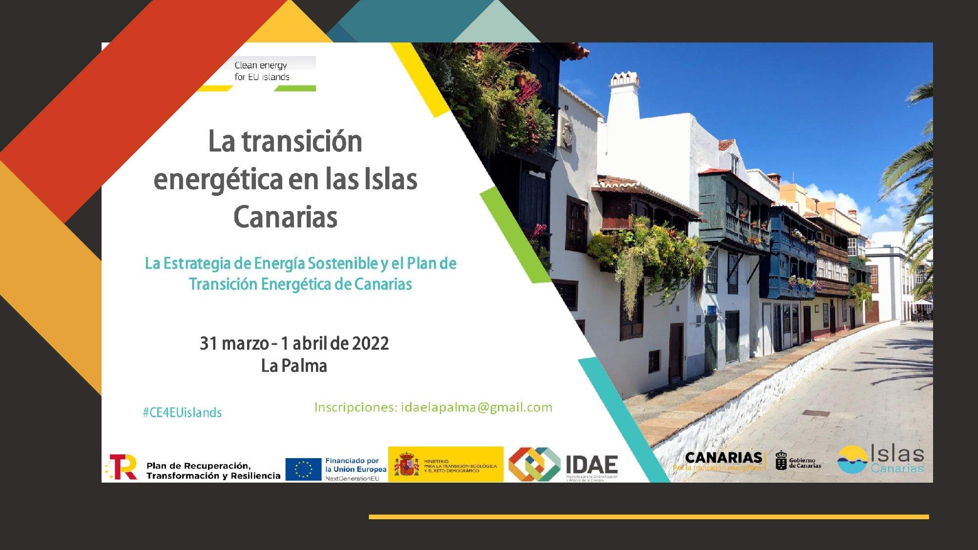 Cartel de las jornadas de transición energética. / Gobierno de Canarias 