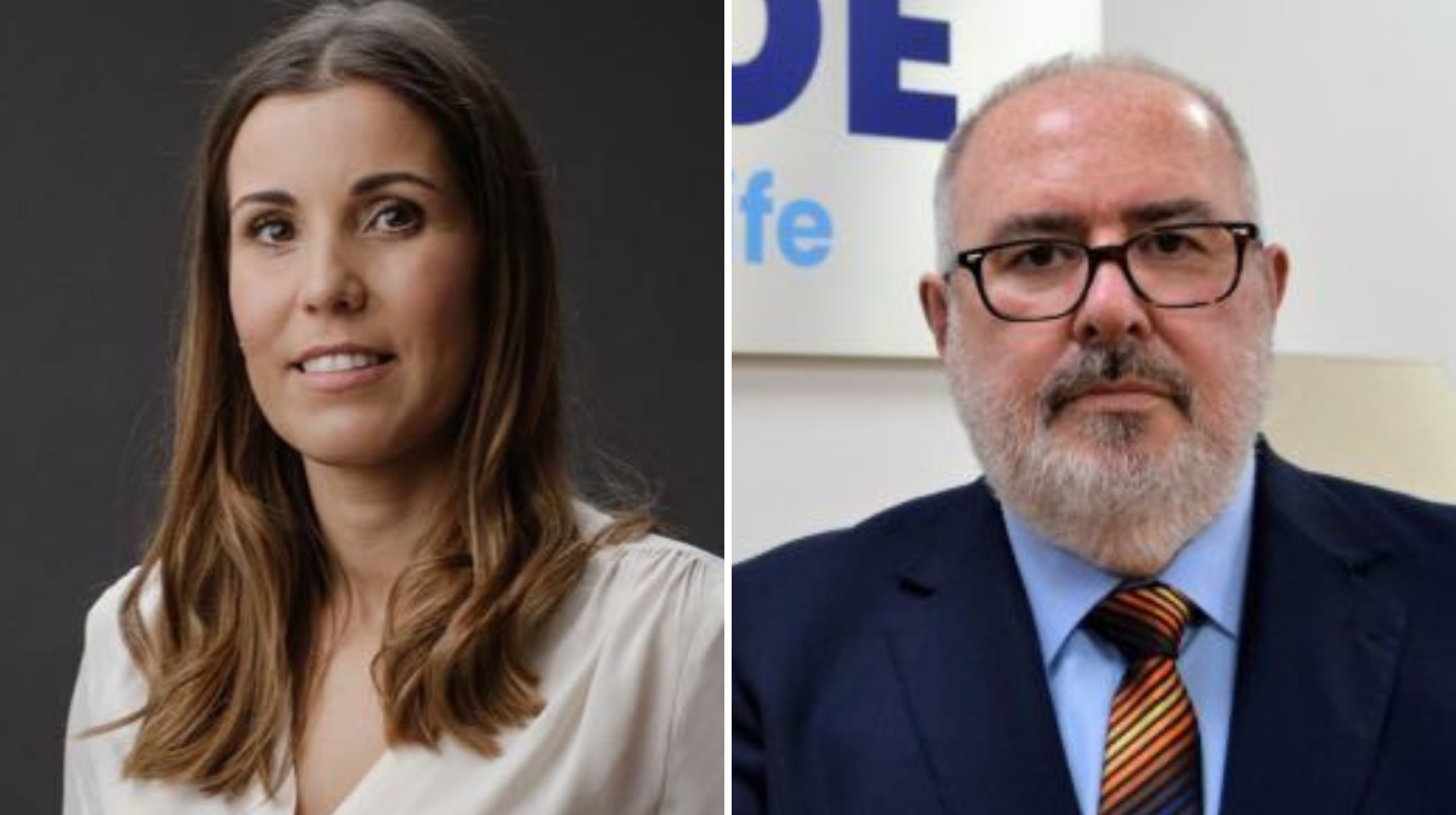 La candidata Victoria González Cuenca, directora financiera del Grupo Chafiras, y Pedro Alfonso, actual secretario general de CEOE-Tenerife./