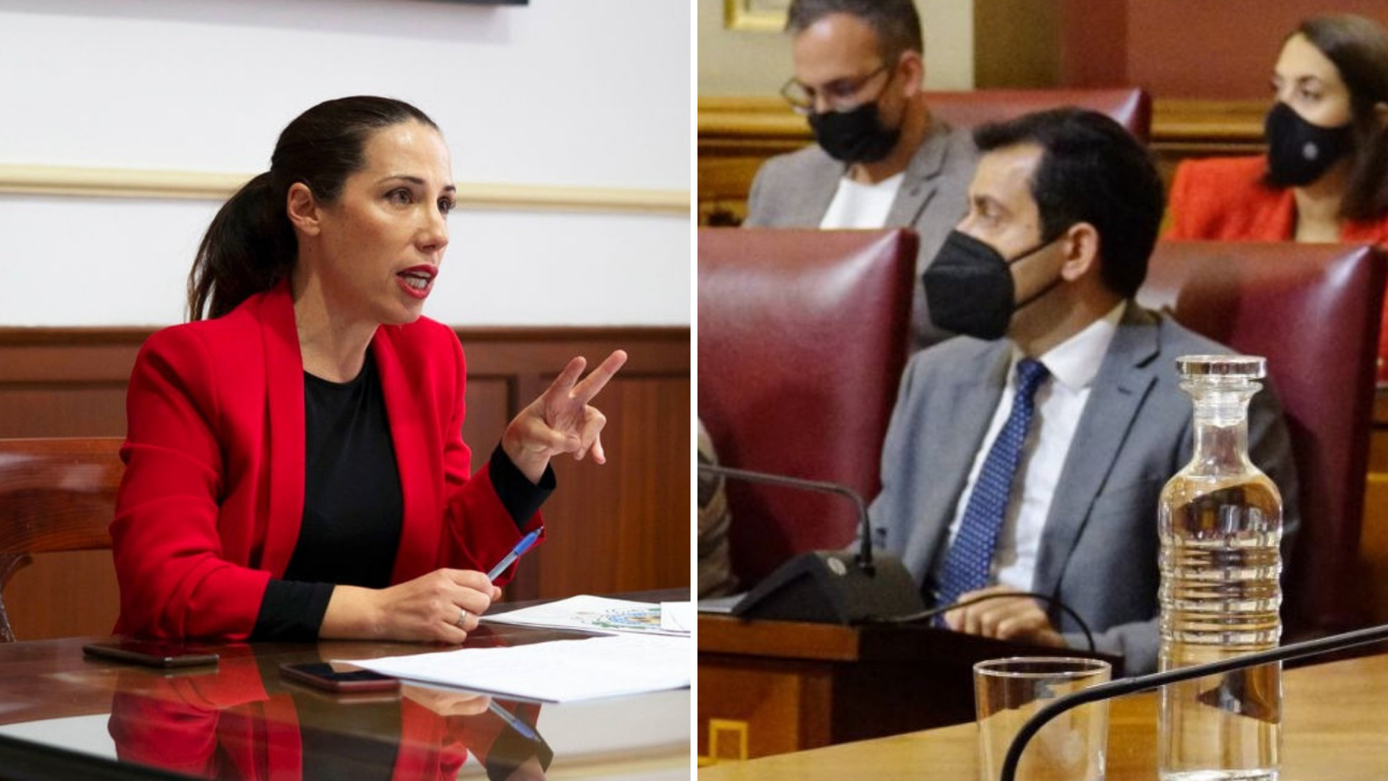 A la izquierda, la exalcaldesa de Santa Cruz Patricia Hernández. A la derecha, Juan José Martínez./ Montaje Atlántico Hoy