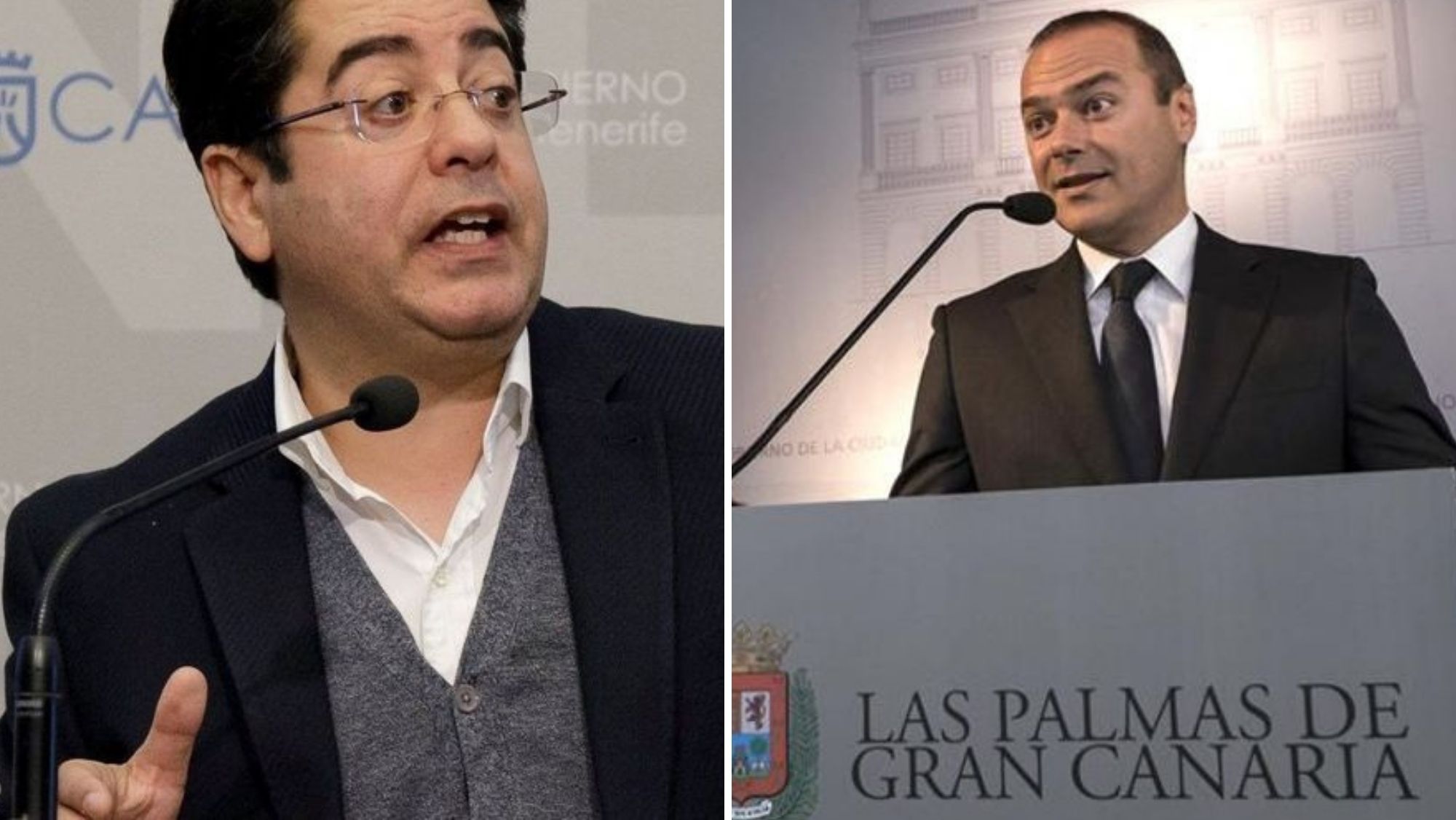 Pedro Martín, presidente del Cabildo de Tenerife, y Augusto Hidalgo, alcalde de Las Palmas de GC. / AH