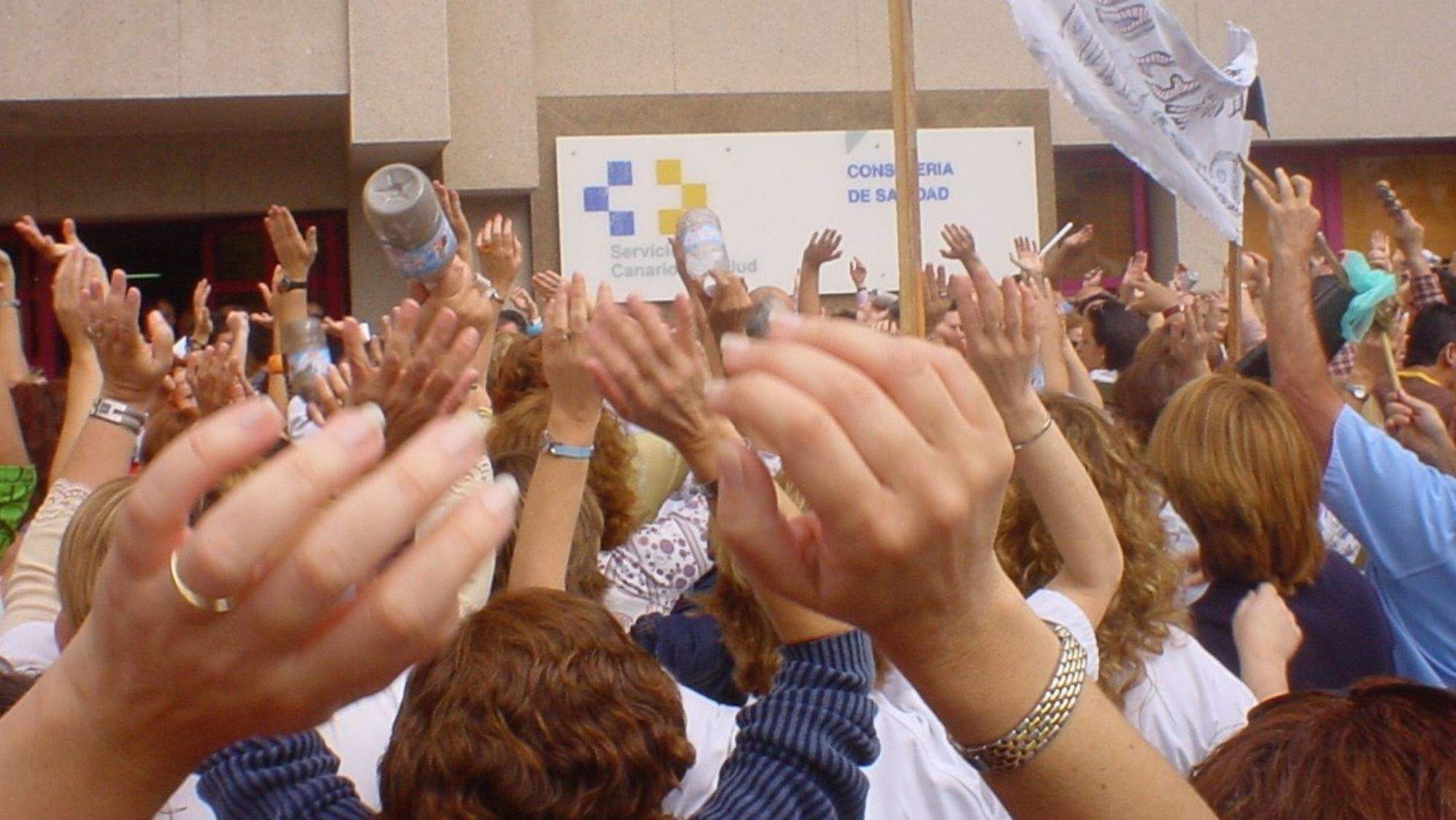 Trabajadores del Servicio Canario de Salud protestan. / ASAMBLEA7ISLAS