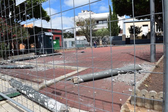 Obras de remodelación de la plaza Domingo Cruz Cabrera./