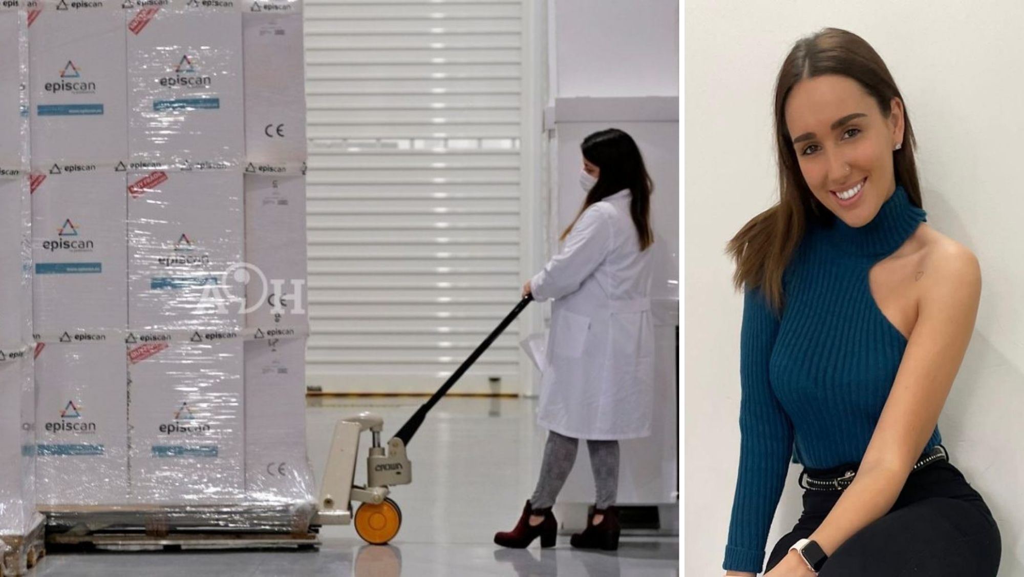 Fábrica de Episcan y Michelle Guillén, responsable comercial de la empresa. / AH