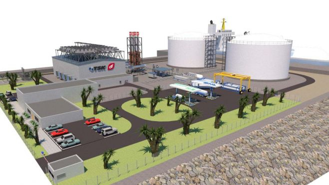 Proyecto de planta de almacenamiento de gas licuado en el puerto de Santa Cruz./ Archivo