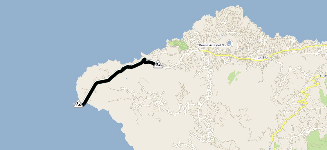 Imagen del corte en la carretera a Teno. / Cabildo de Tenerife 