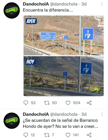 Dando Chola cuenta en Twitter que la administración ha retirado el cartel tras su tweet./ Twitter