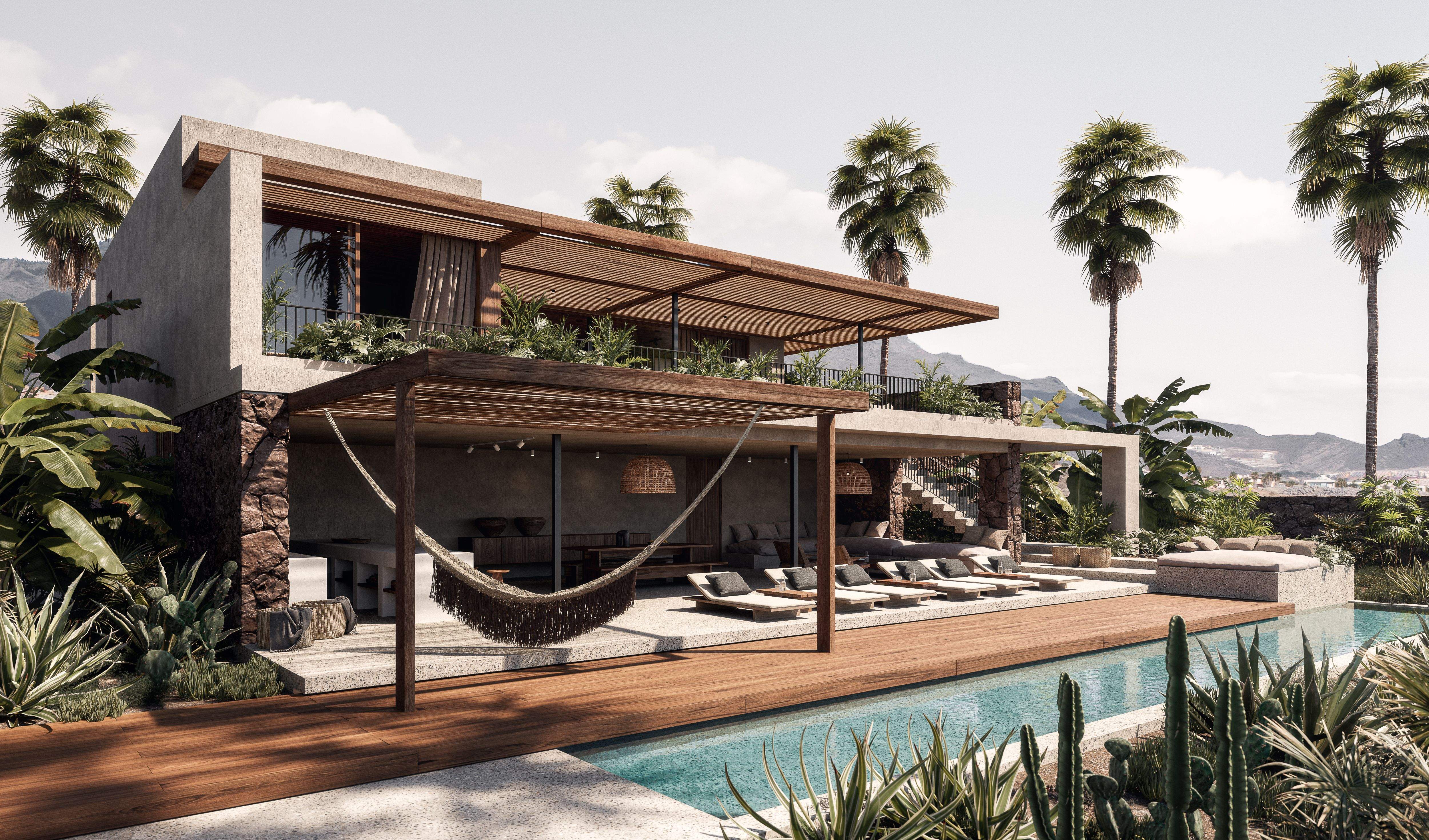 Render de una villa del proyectado complejo turístico de lujo Cuna del Alma./ Archivo