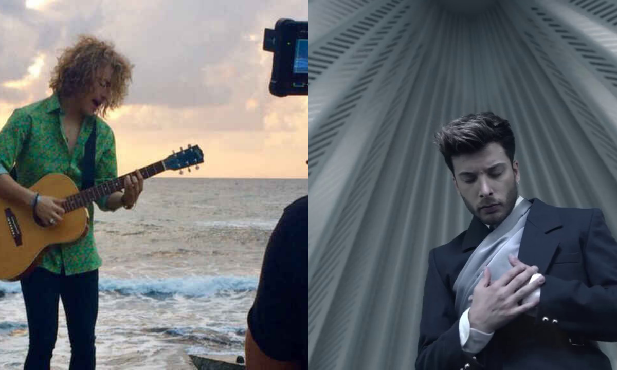 Manel Navarro y Blas Cantó grabando sus videoclips en Tenerife. / AH