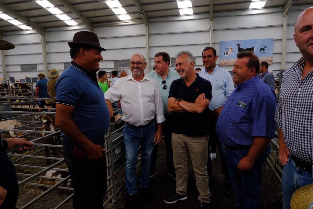 Ángel Víctor Torres en la Feria Agrícola, Ganadera y Pesquera de Fuerteventura, desde donde ha lanzado su apoyo al sector primario./ Gobierno de Canarias