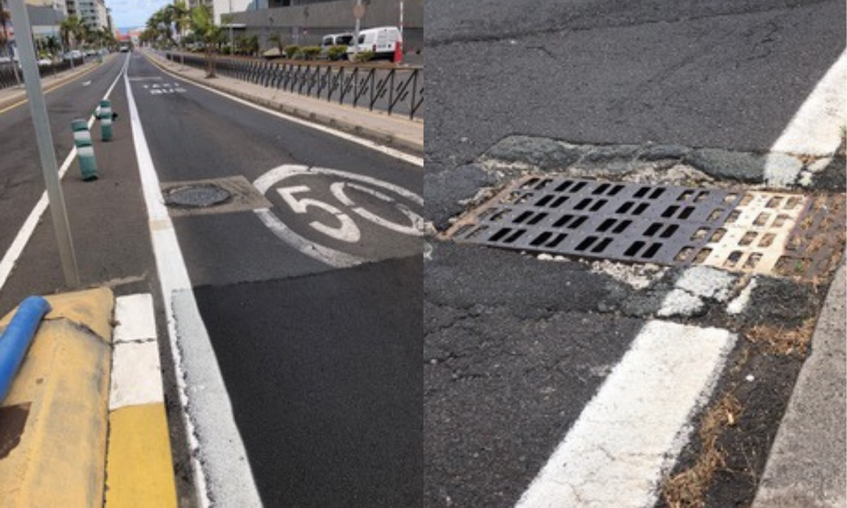Imagen del carril bus afectado. / Cabildo de Tenerife 